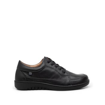 Pantofi casual/ sport dama din piele naturala, Leofex - 092 Negru box la reducere