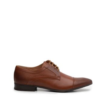 Pantofi eleganti barbati din piele naturala,Leofex - 113 cognac box de firma originali