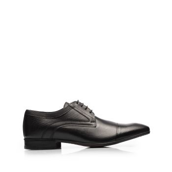Pantofi eleganti barbati din piele naturala,Leofex - 113 negru box de firma original