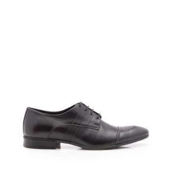 Pantofi eleganti barbati din piele naturala, Leofex - 115-2 negru box ieftin