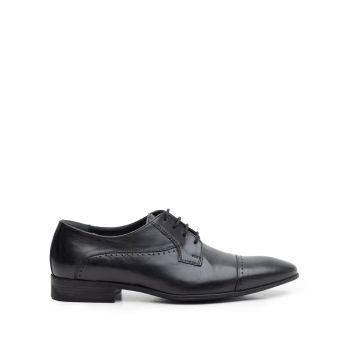Pantofi eleganti barbati din piele naturala,Leofex - 123-3 negru box la reducere