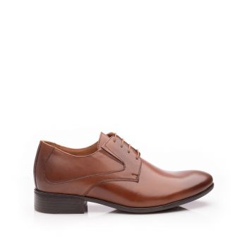 Pantofi eleganti barbati din piele naturala,Leofex - 690 Cognac box ieftin