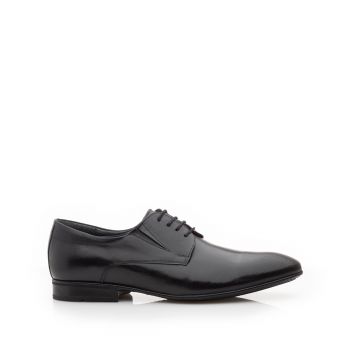Pantofi eleganti barbati din piele naturala, Leofex- 792 negru box de firma originali