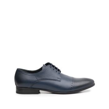 Pantofi eleganti barbati din piele naturala,Leofex - 821 blue box de firma original