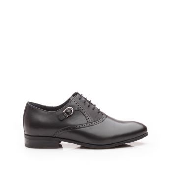 Pantofi eleganti barbati din piele naturala,Leofex - 824 negru box ieftin