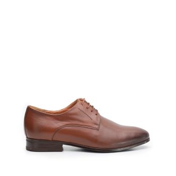 Pantofi eleganti barbati din piele naturala,Leofex - 831 cognac box ieftin