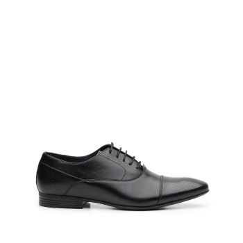 Pantofi eleganti barbati din piele naturala,Leofex - 834 negru box la reducere