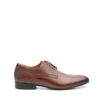 Pantofi eleganti barbati din piele naturala,Leofex - 885 cognac box ieftin