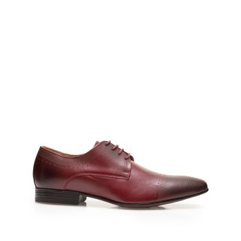 Pantofi eleganti barbati din piele naturala,Leofex - 885 Visiniu Box de firma original