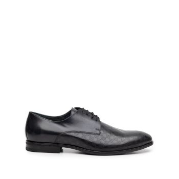 Pantofi eleganti barbati din piele naturala Leofex- 897 negru de firma original