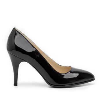 Pantofi stiletto din piele lacuita - 558 negru ieftini