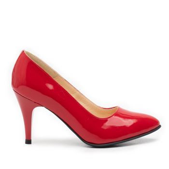 Pantofi stiletto din piele lacuita - 558 rosu ieftini