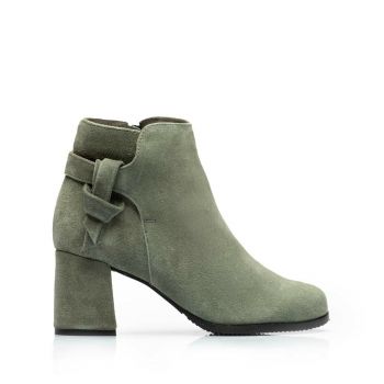 Botine dama elegante din piele naturala Leofex - 563 Gri velur la reducere