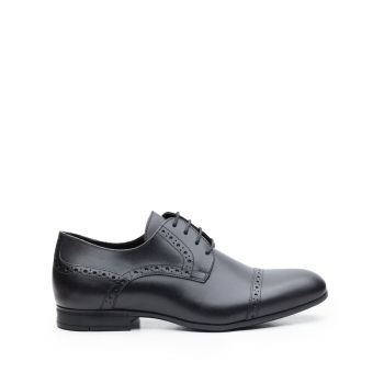 Pantofi barbati eleganti din piele naturala ,Leofex -1022 Negru Box de firma original