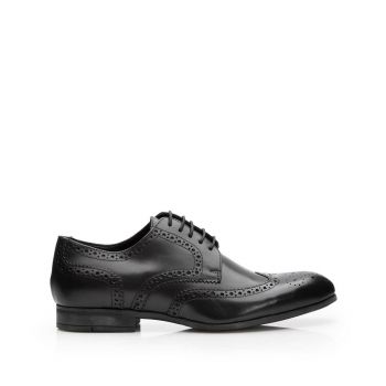 Pantofi barbati eleganti din piele naturala Leofex- 1023 negru box de firma original