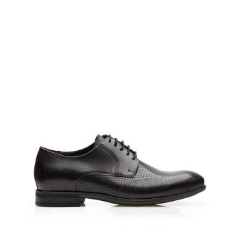 Pantofi barbati eleganti din piele naturala Leofex-573 Negru Box de firma original