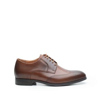Pantofi barbati eleganti din piele naturala,Leofex-580 Cognac Box ieftin