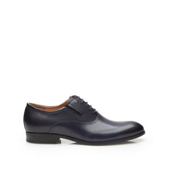 Pantofi bărbaţi eleganţi din piele naturală, Leofex-581 Blue Box ieftin