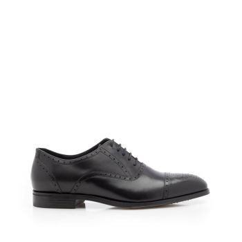 Pantofi barbati eleganti din piele naturala Leofex - 587 Negru Box de firma original
