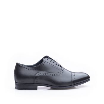 Pantofi barbati eleganti din piele naturala Leofex- 890 Negru ieftin