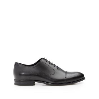 Pantofi barbati eleganti din piele naturala Leofex- 934-2 Negru Box ieftin