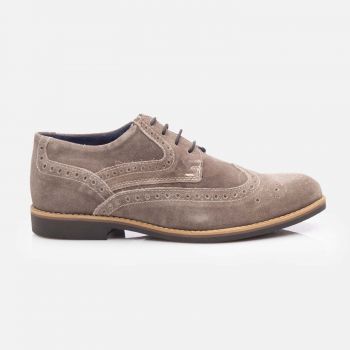 Pantofi casual bărbați din piele naturală - 3113 Taupe Velur de firma originali