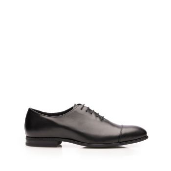 Pantofi casual bărbați din piele naturală, Leofex - Mostră Filip Negru Box