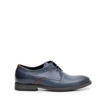 Pantofi casual barbati din piele naturala Leofex - 592 Blue Box ieftin