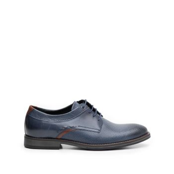 Pantofi casual barbati din piele naturala Leofex - 592 Blue Box