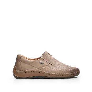 Pantofi casual barbati din piele naturala, Leofex - 919 Taupe box de firma original