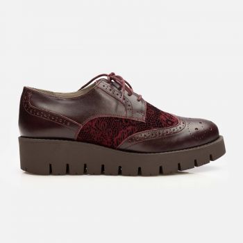 Pantofi casual dama din piele naturala, Leofex - 012-1 Visiniu Box