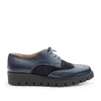 Pantofi casual dama din piele naturala, Leofex - 180 Blue box velur