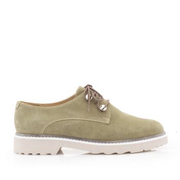 Pantofi casual dama din piele naturala,Leofex - 346 Kaki velur ieftina