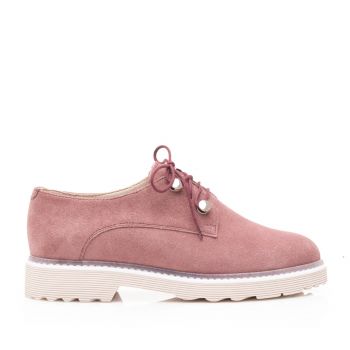 Pantofi casual dama din piele naturala,Leofex - 346 Plamaniu velur ieftina