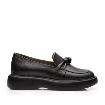 Pantofi casual damă din piele naturală,Leofex - 352 Negru Box de firma originala