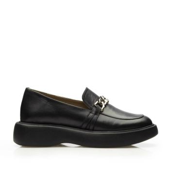 Pantofi casual damă din piele naturală,Leofex - 353 Negru Box de firma originala