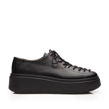 Pantofi casual damă din piele naturală,Leofex - 397 Negru Box de firma originala