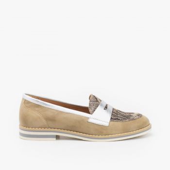 Pantofi dama casual din piele naturala - 031 Bej box