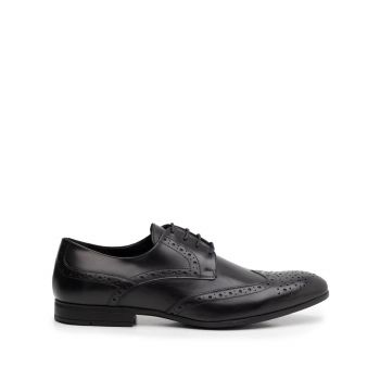 Pantofi eleganți bărbați din piele naturală, Leofex - 538-2 Negru Box de firma original