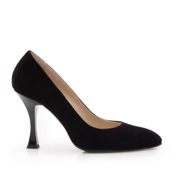 Pantofi eleganți damă din piele naturală - 21167 Negru Velur