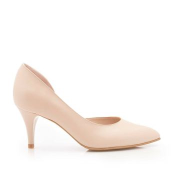 Pantofi eleganți damă din piele naturală - 2462 Nude Sidef Box