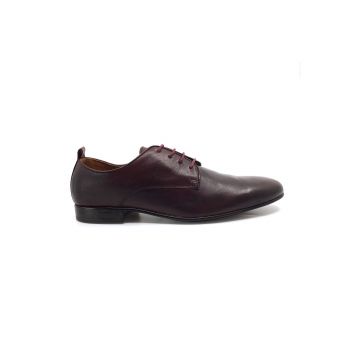 Pantofi eleganti barbati din piele naturala,Leofex - 112-2 Visiniu box de firma originali