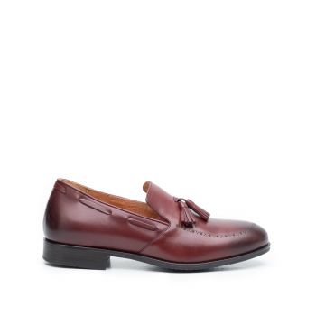 Pantofi eleganti barbati din piele naturala, Leofex - 515 Visiniu Box de firma original