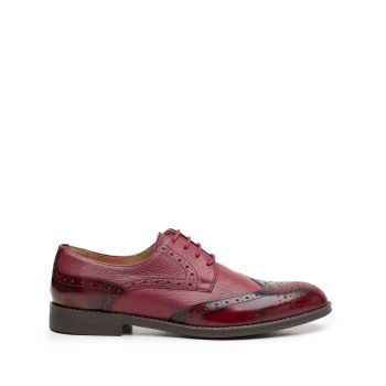 Pantofi eleganti barbati din piele naturala, Leofex - 516 Visiniu Box ieftin