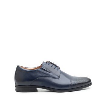 Pantofi eleganti barbati din piele naturala, Leofex - 522 Blue Box de firma originali