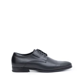 Pantofi eleganţi bărbaţi din piele naturală, Leofex - 522 Negru Box de firma original