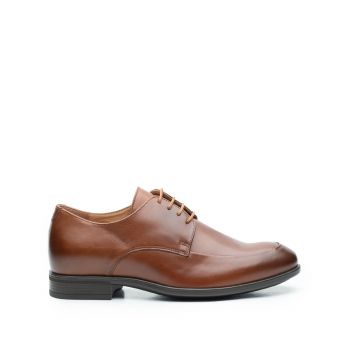 Pantofi eleganti barbati din piele naturala,Leofex - 577 Cognac Box de firma original