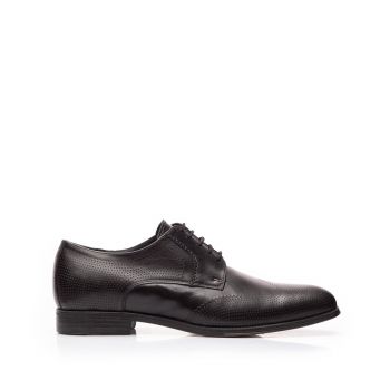 Pantofi eleganti barbati din piele naturala,Leofex - 580 Negru Box de firma original