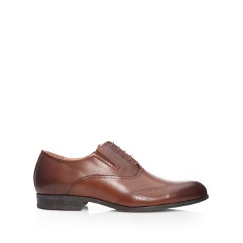 Pantofi eleganţi bărbaţi din piele naturală, Leofex - 581 Cognac Box de firma original