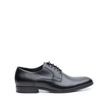 Pantofi eleganţi bărbaţi din piele naturală, Leofex - 622 Negru box de firma original